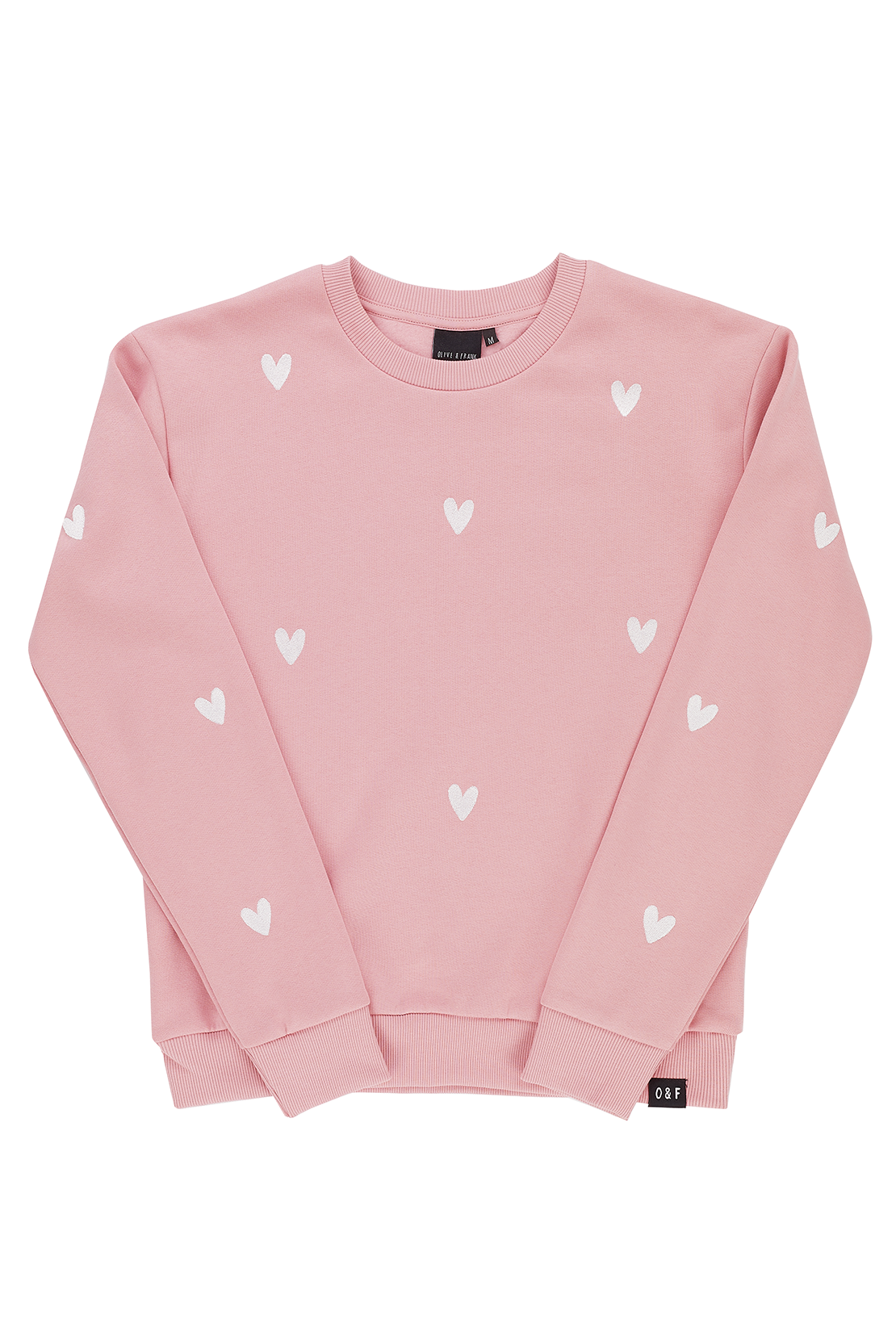 Ou0026F Heart Embroidered Sweatshirt - Pink – Olive and Frank